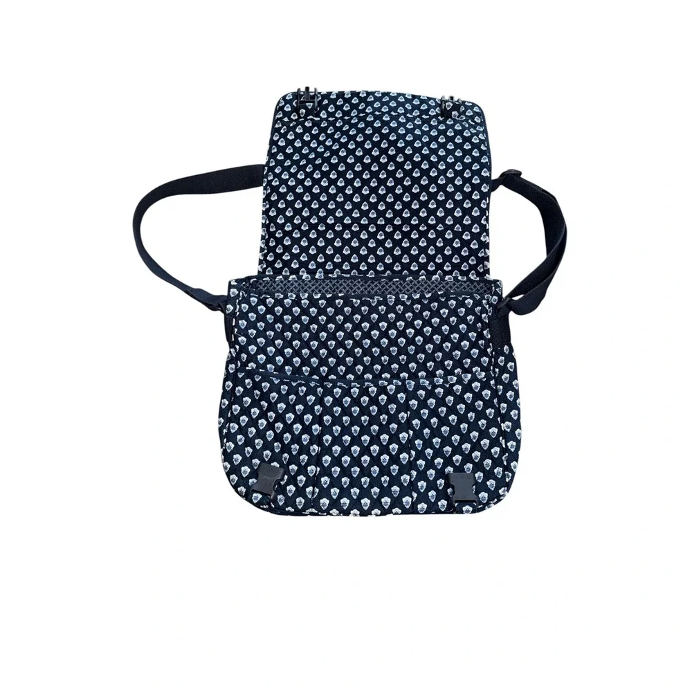Vera Bradley Vintage Nantucket Navy Quilted Messenger Crossbody Laptop Bag